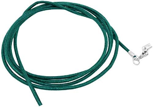 unbespielt Leather Cord Necklace for Pendant Turquoise Men Women Lobster Clasp Silver Colored 1 m x 2 mm Shortenable