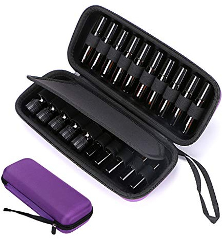 Hipiwe Sac de Transport d'huiles essentielles EVA pour 20 Bouteilles 5 ML 10 ML Standard et Roller, étui Rigide Portable, Sac de Voyage pour Jeunes Aliments, Rangement doTERRA