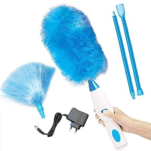 Spin Duster - Piumino elettrico multifunzione a batteria, 360 gradi, rotante e motorizzato, spazzola di pulizia ricaricabile