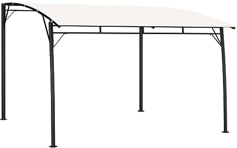 vidaXL Garten Sonnenschutz Pavillon Gartenpavillon Überdachung Partyzelt Pergola Terrasse Terrassenpavillon Gartenzelt 3x3x2,55m Cremeweiß