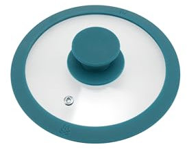 bremermann Glass Lid with Silicone Rim for 16 cm Pots and Pans (blue)