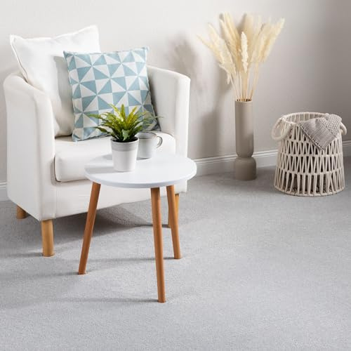 Steffensmeier Teppichboden Pisa Meterware | Auslegware für Kinderzimmer Wohnzimmer Schlafzimmer | Silber, Größe: 400x600 cm
