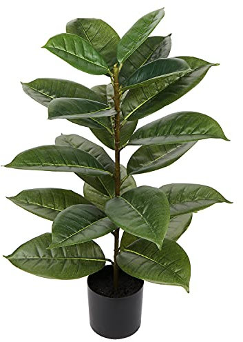 Briful 28 Artificial Trees Outdoor Artificial Rubber Plant, Fake Indoor Plants Artificial Oak Tree Tall Artificial Plants for Garden Living Room Bathroom Bedroom Decor
