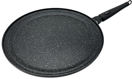 Masterhome Testo Romagnolo Liscio!!! Padella In Pietra Lavica Antiaderente antigraffio Liscio 32cm