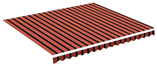 vidaXL Tela de Repuesto para Toldo Parte Superior Recambio Lona Refugio Dosel Jardín Patio Terraza Balcón Exterior Naranja y Marrón 4x3,5 m