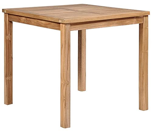 KTHLBRH (Blitzlie ferung) Garten Holz Esstisch, Gartenmöbel, Balkontisch, Gartentische, Außenterrassentisch Gartentisch 80 x 80 x 77 cm Teakholz Massiv