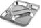 LACOR - 66957Z - Bandeja Autoservicio, Bandeja para Comedor, 4 Compartimentos + Espacio para Cubiertos, Apilable, Acero Inoxidable, 32.5 x 37.5 cm