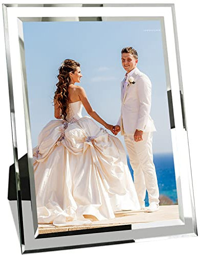 PIGPIGFLY Cornice Foto 13x18 cm in Vetro, Cornici Argento, Foto di Famiglia e Foto di Matrimonio, Regalo