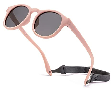 iNszkoos Lunettes de Soleil Polarisées Flexibles pour Bébé avec Sangle Réglable, Protection UV 400 des lunettes de soleil Monture en Silicone Souple pour Bébé de 0 à 36 Mois Nouveau-né Garçons Filles