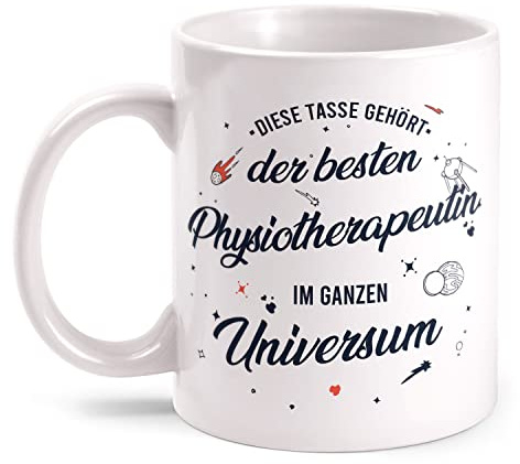 Fashionalarm Tasse Diese Tasse gehört der besten Physiotherapeutin beidseitig Bedruckt mit lustigem Spruch als Geschenk-Idee für Therapeuten, Weiß 330 ml