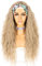 Sapphirewigs Lockige Stirnband Perücke Lange Aschblond Synthetische Haare Lose Wasser Welle Stirnband Perücken für Frauen Glueless 150% Dichte 26 inch