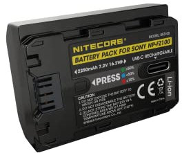 Nitecore UFZ100-2250mAh, USB-C Ladeport, für viele Sony Kameras