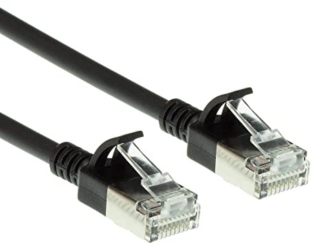 ACT CAT6a LAN Kabel Dünn 3.8mm, U/FTP LSZH, 10M, Schwarz –DC7910 | Netzwerkkabel, Snagless, für Datenzentren
