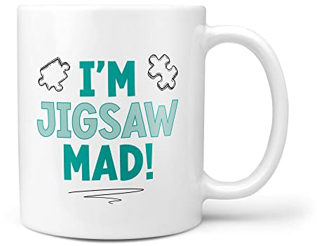 TeHeGifts I'm Jigsaw Mad Funny Novelty Gifts for Jigsaw Lover Mum Mother 10oz Gift Mug