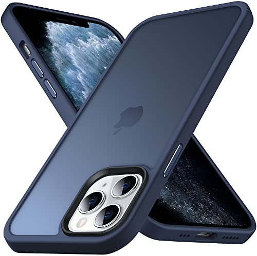 Anqrp Zero Seriesr Kompatibel mit iPhone 11 Pro Max Hülle, Minimalistische Transluzente Matte Schutzhülle, Military Grade Eckige Handyhülle für iPhone 11 Pro Max mit Flüssigsilikon 6.5‘’, Dunkelblau