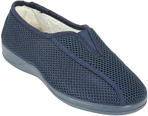 Calzados Romero. Ruiz y Gallego Zapatilla en Rejilla y Ancho Especial para Pies Delicados para Mujer 0391. Marino Talla 41