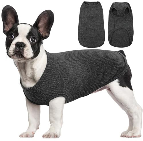 Hjumarayan Hundepullover Kleine Hunde - Hundeshirt Dünn Hunde Pullover Sonnenschutz Tshirt Elastisch Hundepulli Gestreifte Shirt Pullis für Chihuahua Yorkshire Terrier (Schwarz S)