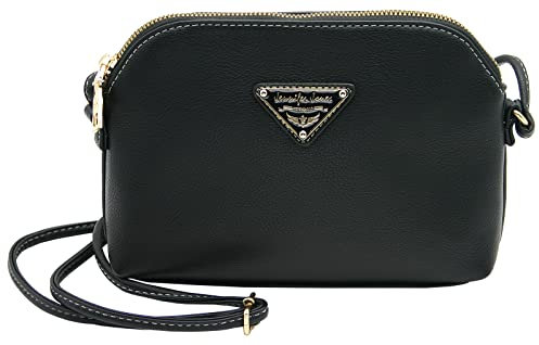 JENNIFER JONES - Modische Damen Handtasche - Umhängetasche - Clutch Bag - Schultertasche zum Ausgehen (Einfach, Schwarz)