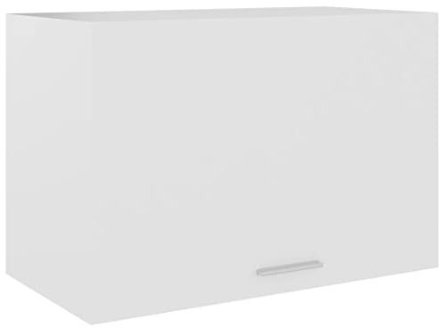 Toshilian White Kitchen Cabinet, 60x31x40 cm, Engineered Wood, Flip-Up Door, 1 Shelf, Wall Mount