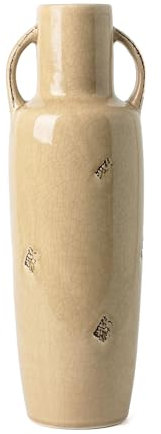 VICTOR & TERESA Große Vase für Blumen, rustikale beige Bodenvasen für Pampasgras, Bauernhaus, dekorative große Vasen für Kaminsims, Wohnzimmer, Tafelaufsätze, Heimdekoration, Valentinstagsgeschenke