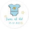 50 Babyparty Geburt Einladungen Brief Aufkleber PERSONALISIERT 40mm Baby Name Aufkleber Geschenkverpackung Gastgeschenke Tüten Kuvert Siegel Sticker - Rd 553 (Blau)