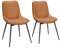 VASAGLE Esszimmerstuhl, 2er Set, Küchenstuhl, Polsterstuhl, Kunstleder, verstellbare Füße, Stahlbeine, Gebogene Rückenlehne, für Esszimmer, Küche, karamellbraun LDC140K02