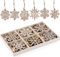 Homewit 18 Stück Weihnachtsbaumschmuck Holz,Schneeflocken Holzanhänger Weihnachten,Holzanhänger zum Bemalen Weihnachten Mit Jute Kordel