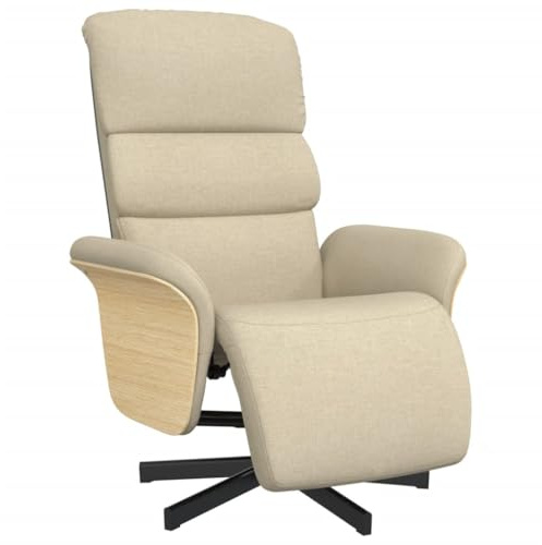 vidaXL Relaxsessel mit Fußteil Creme Stoff