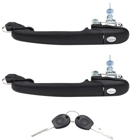 cantondz 2xPoignée de porte avant gauche et droite Poignée extérieure et barillet Compatible avec VW POLO 6N1 6N2 1994-2001 Caddy Alhambra Sharan Galaxy 6N0837207C