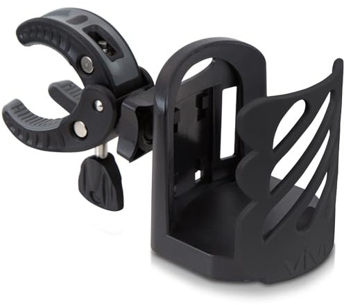 Vive Wheelchair Cup Holder (XL) - Universal, Adjustable, Clip On Accessory for Rolling Walker, Rollator, Electric Mobility Scooter, Stroller, Bike & Chair - Water Bottle Attachment for Seniors & Adult