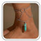 Inilbran Bracelet De Cheville Boho Turquoise Bracelet De Cheville En Pierre Turquoise Bracelet De Cheville En Pierre Naturelle Bleue Bracelet De Cheville Géométrique Turquoise Hexagonal Dangle