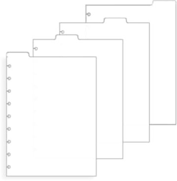 Discbound Dividers 4 Tabs Discbound Notebook 9 Disc Bound Divider Plastic Index Divider Blank Top Tab 1 Set Frosted Dividers for Disc Planner Notebooks