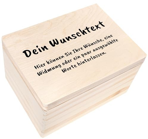 Creative Deco Personalisierte Geschenke Wunschtext Holzkiste | Dein eigener beliebiger Text Individuelles Geschenk | Geschenkkiste Geschenkbox | Für Frauen, Männer und Paar | 40 x 30 x 24 cm