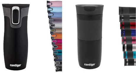Contigo West Loop Autoseal Travel Mug, Stainless Steel Thermal Vacuum Flask, Leakproof Tumbler & Byron Snapseal Travel Mug, Stainless Steel Thermal Mug, Vacuum Flask, Leakproof Tumbler