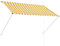 Homgoday Toldo retráctil, 200 x 150 cm, amarillo y blanco, decorativo, cortina de privacidad para jardín, balcón, toldo para exterior, toldo lateral para terraza exterior