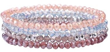 APMGONT Damen Kristall Perlen Armband, Mehrschichtiges Steine Armband, Damen Kristall Perlen Armbänder, Boho Modeschmuck, Paar/Freundschafts/Freundin/Partner Armbänder (10)