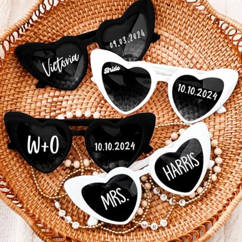 Personalised Wedding Party Favours - Hen Do, Bridal, Bachelorette Sunglasses Decal Stickers