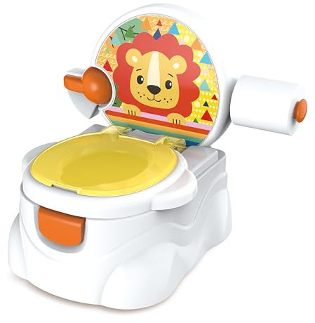 GalPat Baby Orinal Bebé 3 en 1 - Inodoro niños con música cuando cae orina - Incluye reductor de WC - Porta rollos de papel - Simulador de Cisterna - Recipiente extraíble (MULTICOLOR)