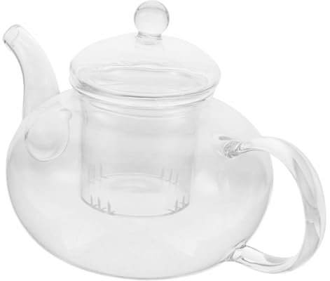 TOPBATHY Glas Teekanne mit Teesieb 600ml für Feine Tees, Handgefertigt