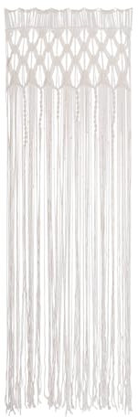 WOQLIBE Rideau de porte, en macramé, 203 x 74 cm, style bohème, pour rideau décoratif et séparateur de pièce, beige