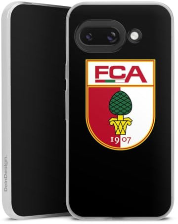 Slim Case extra dünn kompatibel mit Google Pixel 9A Silikon Handyhülle transparent Hülle FC Augsburg Wappen FCA