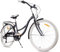 sun baby Mädchenfahrrad 24 Zoll Flower Bike Schwarz, Kinderfahrrad für 8-12 jährige Mädchen mit 7-Gang, Gepäckträger, Metallkotflügel, V-Brake, Kettenschutz
