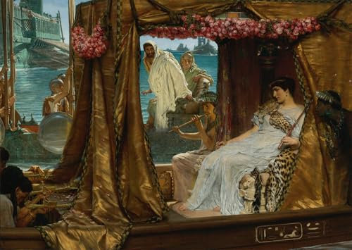 SERENDIPITP Vintage Leinwand Wandkunst Dekorative Leinwand Malerei Dekoratives WandgemäLde Das treffen von antonius und cleopatra von lawrence alma tadema für Heimdekoration 60x90cm
