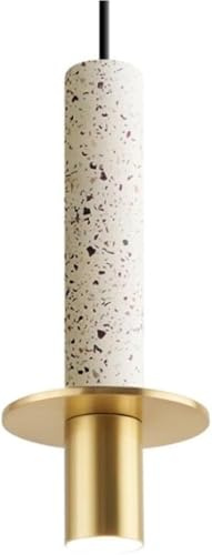 Industrial Marble LED Pendant Lamp Warm Light Vintage Adjustable Clamp Hanging Light Marble Shade Decorative Chandelier Lighting Fixture for Home Dining Bedroom Bedside Kitchen Island(Multi-Colored)