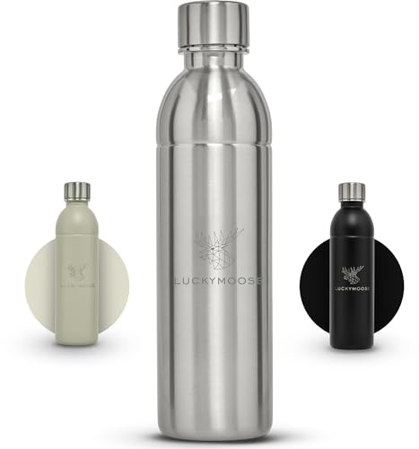 Luckymoose Infinity Edelstahlflaschen Wassersprudler 0,75L – Kompatibel mit der LM Infinity Serie, Aarke Carbonator 3 und Brita SodaOne - Umweltfreundlich, bruchsicher & spülmaschinenfest