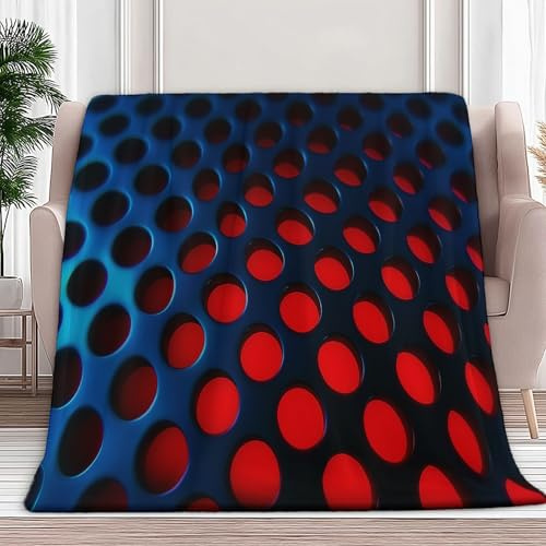 XCQHZYQ Kuscheldecke für Kinder Geometrie Rundes Loch, Kuscheldecke Flauschig Sherpa Decke Blau Fleecedecke Wohndecke Weich Warm Sofadecke für Mädchen Jungen, 100x150 cm