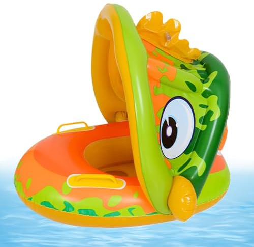 Gazocua Flotteur Enfant,Bateau Gonflable avec Auvent Pare-,Bouées Plage avec Poignées | pour Garçons Et Filles De 0 À 36 Mois Fête Lac Rivière Extérieur Vacances Séjours Et