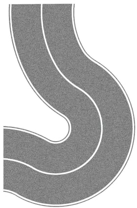 NOCH 60704 Grey Road Universal Curve 8cm Wide