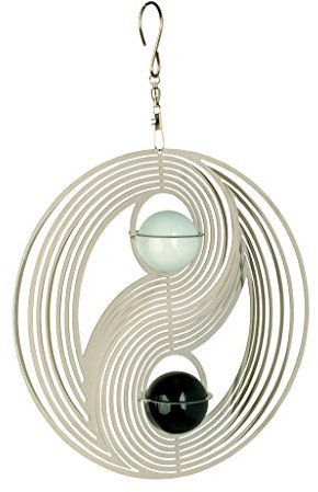 NATURE'S MELODY - Cosmo Windspiel YIN YANG, ca. 8 Zoll /ca. 20 cm, silberfarben