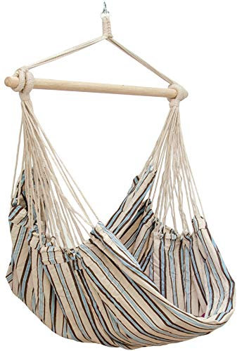 AMANKA XXL Swing Chair 185x130cm cloth Hanging Seat Mediterranean Stripes